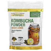 California Gold Nutrition, Superfoods, Kombucha Powder, Ginger Lemon Flavor, 5.64 oz (160 g) yellow