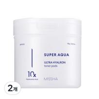Missha Super Aqua Ultra Hyalon Toner Pads 90 sheets, 2 pieces white