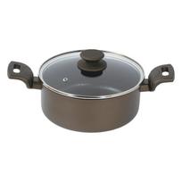 Pearl Metal Puodas 22cm Stikliniu dangčiu Tinka indukcinėms kaitlentėms Su pakeliama rankena Išlaikė 1 milijoną kartų atsparumo dilimui testą Tinka metaliniams įrankiams Ilgaamžis Mega chaki