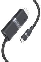 Anker Nano HDMI Cable USB-C & (4K, Heavy-Duty Nylon, 140W) 0.9m juoda