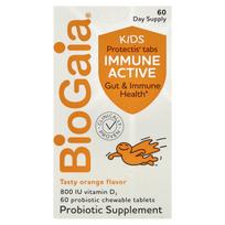 BioGaia, vaikų, L. reuteri + vitaminas D, Iyun Active, apelsinas, kramtomas probiotikas, 60 tablečių