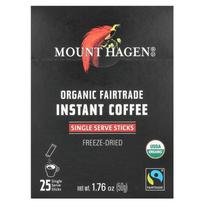 Mount Hagen Fair Trade Freeze-Dried Instant Coffee, 25 Individual Sticks, 50g (1.76 oz) gray