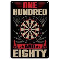 Metal Tin Signs Darts Player Wall Decoration Plaque Vintage Art Poster Iron Painting for Man Cave Home Cafe Game Room Club Bar 20x30cm beige