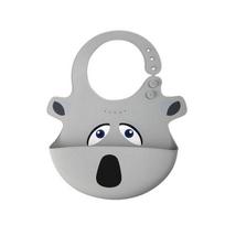 Blangato baby silicone bib, bear, 1 piece, 1 piece gray