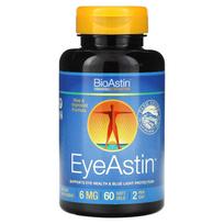 Nutrex Hawaii, BioAstin, EyeAstin, Havajietiškas astaksantinas, 6 mg, 60 minkštųjų kapsulių (3 mg kiekvienoje minkštoje kapsulėje)