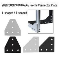 Aluminum T-Slot Right Angle Bracket for 2020/3030/4040 Profiles, 5-Hole Reinforcement Plate L-Shaped 2020 (Black) gray