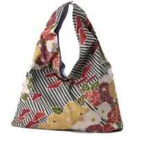 [NOREN] Japanese Pattern Furoshiki Bag Azuma Thong Made in Japan Foldable Washable Eco Bag Sub Bag Retro Flower Line Blue black