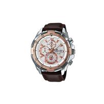 Casio EDIFICE serijos sportinis vandeniui atsparus kvarcinis mechanizmas odinis dirželis Japonijos ir Korėjos laikrodis vyriškas laikrodis baltas ciferblatas EFR-539L-7A balta