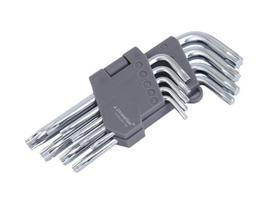 130 mm šešiakampiai raktai TORX varžtams, T10-T50, 9 vnt. 1