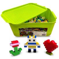 LEGO suderinamas kaladėlių rinkinys 1000 vnt. + organizavimo rinkinys, įvairių spalvų green