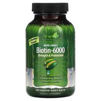 Irwin Naturals, Biotin-6000, 60 liquid softgels
