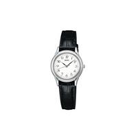 SEIKO SELECTION 30 metrų atsparumo vandeniui moteriškas laikrodis juodas odinis dirželis Kvarcinis odinis dirželis moteriškas laikrodis baltas ciferblatas STTC005 juoda
