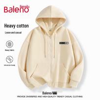 Baleno Men's Heavyweight American Casual Zip-up Hoodie XL šviesiai smėlio spalvos