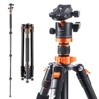 Concept Kamera 2m 360 laipsnių panoraminė svirtis Greito atleidimo plokštelė Atbulinė Pagaminta iš aliuminio Komplekte saugojimo Maksimali apkrovos talpa 8 kg K&F Trikojis, Monopodas, juoda