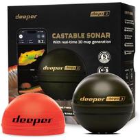 Deeper CHIRP+ 3 Wireless Smart Fish Finder with 3D Depth Mapping, Built-in GPS, CHIRP Technology, Fast Charging, Up to 15 Hours of Battery Life, Wi-Fi black