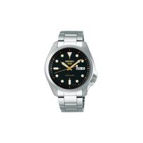 Seiko Nr. 5 serijos 100 metrų atsparumo vandeniui Automatinis plienine apyranke vyriškas laikrodis juodas ciferblatas SRPE57K1 juoda