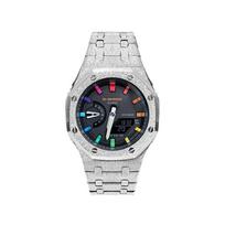 CASIO Unisex Skystųjų kristalų, Analoginis dvigubo ekrano serija 48,5 mm Juodas laikrodis GA-2100SU-1A(Watch8--) Regular Watch Box black