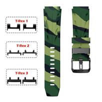 Watch Band for Amazfit T-Rex 3 2 1 Sport Strap Classic Buckle Silicone Wristband for T-Rex 3 2 1 Men Women Accessories Strap T-Rex 3 kamufliažinė žalia spalva