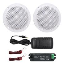 Herdio 160W Bluetooth 4 Inch Recessed Ceiling Speaker Kit Amplifier Waterproof Ceiling Speaker Bathroom Kitchen Home Outdoor balta