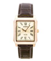 Casio Analoginis Odinis Dirželis Auksinis Ciferblatas Kvarcinis MTP-B190RGL-9BV Vyriškas Laikrodis auksas