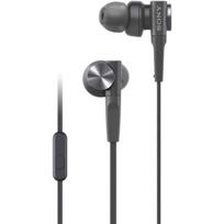 Sony EXTRA BASS Wired In-Ear Headphones with Microphone, MDR-XB55AP Series, Black, 12mm Driver juoda