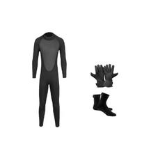 5mm Men's Warm Full Body Diving Suit with Socks & Gloves gray
