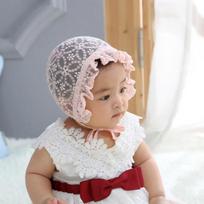 Bevenise embroidered lace bonnet, Free, Pink, Popular baby clothes in Korea beige