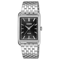 Casio Standard Series 50M Waterproof Three-Hand Simple Quartz Movement Stainless Steel Strap Unisex Watches Black MTP-B215D-1AV Black Dial black