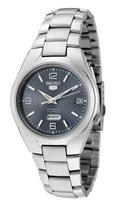 SEIKO 5 Automatic Watch SNK621K1, Blue-Silver Dial, See-Through Case Back, Day-Date Calendar, Unisex, Stainless Steel gray