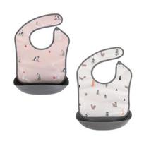 Nordico Kinder bib 2p forest friend + 1 cat cat white