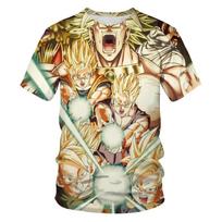 Vasaros mados anime Dragon Ball Son Goku 3D spausdinti vaikiški marškinėliai Kasdieniai marškinėliai berniukui mergaitei Unisex vaikiški drabužiai marškinėlių viršūnės 120 beige