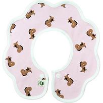 Double-sided rolling bib for toddlers, 38 maroon dinosaur pink, 1 pc. white
