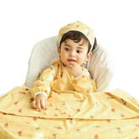 Babyclaw baby food waterproof bib long sleeve zipper type, carrot yellow, 1 piece, 1 piece beige