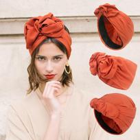 Moteriškas turbanas su geležine viela Grynos spalvos Kasdienis moteriškas skarelė Kepurė suaugusiems Madinga kepurė prancūziška Daugiau diržo metodas Kepurės vietoje prekės One size fits all brown