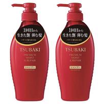 Tsubaki Premium Moist Shampoo, 2 units, 490ml black