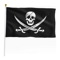 91.44x152.4 cm Double-sided Pirate Flag, Made of Heavy-duty 100D Polyester, with Double-stitched Seams and Brass Grommets. Suitable for Indoor and Out 60x90cm white