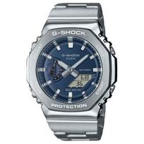 Casio G-Steel Series Octagonal 200m Waterproof Quartz Movement Stainless Steel Strap Unisex Watches Blue GM-2110D-2B Regular Box gray
