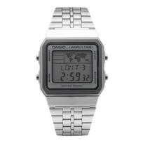 [Casio] A500WA-7DF (A500WA-7) Digital Square Vintage Retro World Time Unisex Metal Watch gray