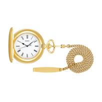SEIKO round pointer Quartz stainless steel pocket watch 47.6*45*10.9mm men's watch gold SAPQ008 auksas