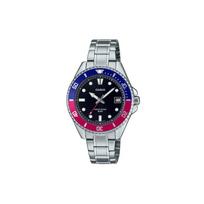 CASIO MDV 10D 50m atsparus vandeniui Kvarcinis mechanizmas Nerūdijančio plieno apyrankė Laikrodis Moteriškas laikrodis Juodas ciferblatas MDV-10D-1A3V Black Dial black