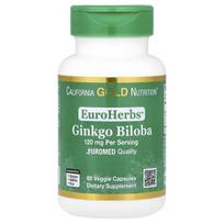 California Gold Nutrition, EuroHerbs™, Ginkgo Biloba Extract, EuroMed Quality, 120 mg, 60 Veggie Capsules