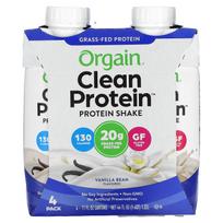 Orgain, Clean Protein Shake, Vanilla Bean, 4 packs, 11 fl oz (330 ml) each