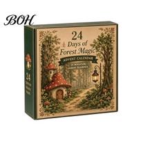 Christmas Advent Calendar 2026 Spirit Calendar, 24-Day Countdown Mini Figure Set, Elf Alien Holiday Ornament Box Fairy Collection, Resin Tabletop B beige