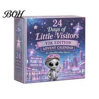 Christmas Advent Calendar 2026 Spirit Calendar, 24-Day Countdown Mini Figure Set, Elf Alien Holiday Ornament Box Fairy Collection, Resin Tabletop C