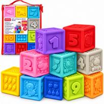 Guminės sensorinės kaladėlės kūdikiui, 10 det., Winfun