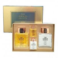 24k gold premium skin care 2-piece set Formen 2-piece gold cosmetics skin lotion for men Containing pure gold Men’s cosmetics gift special, 1 set gray
