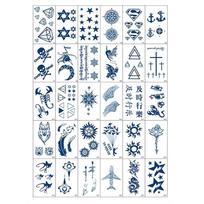 Tatuiruotės lipdukas Henna tatuiruotės užrašas ilgalaikis, neatspindintis tatuiruotė, J tipas 10x5,5 cm, 2 vnt. gray