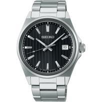 „Seiko Selection S“ serijos baterijomis maitinamas kvarcinis vyriškas laikrodis, sidabrinis, SBTH005 black