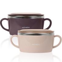 Mother K stainless steel bowl (2 types) + lid (2 types) set, beige, violet, 1 set, Popular Korean parenting items black