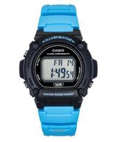 Casio Standard Skaitmeninis Mėlynas Dervos Dirželis Kvarcinis W-219H-2A2V Vyriškas Laikrodis juoda